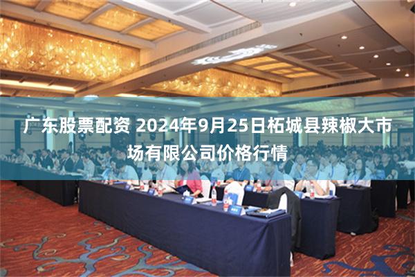 广东股票配资 2024年9月25日柘城县辣椒大市场有限公司价格行情