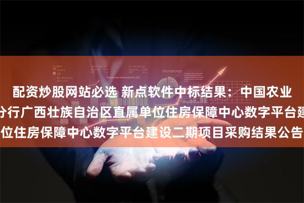 配资炒股网站必选 新点软件中标结果：中国农业银行股份有限公司南宁分行广西壮族自治区直属单位住房保障中心数字平台建设二期项目采购结果公告