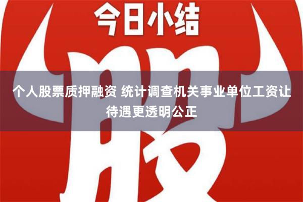 个人股票质押融资 统计调查机关事业单位工资让待遇更透明公正