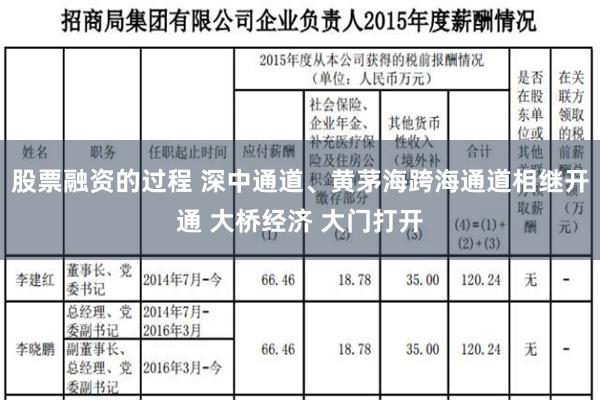 股票融资的过程 深中通道、黄茅海跨海通道相继开通 大桥经济 大门打开